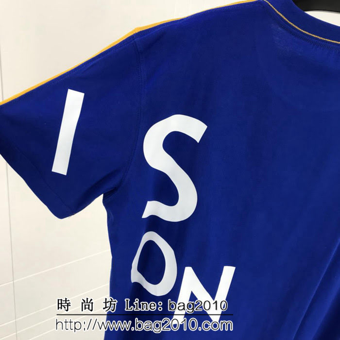 LV路易威登 19ss 國外官網限量款 前後拼色 左側大字母印花 純棉黃色短袖 男女同款 ydi1867